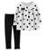 2-Piece Polka Dot Fleece Top & Legging Set